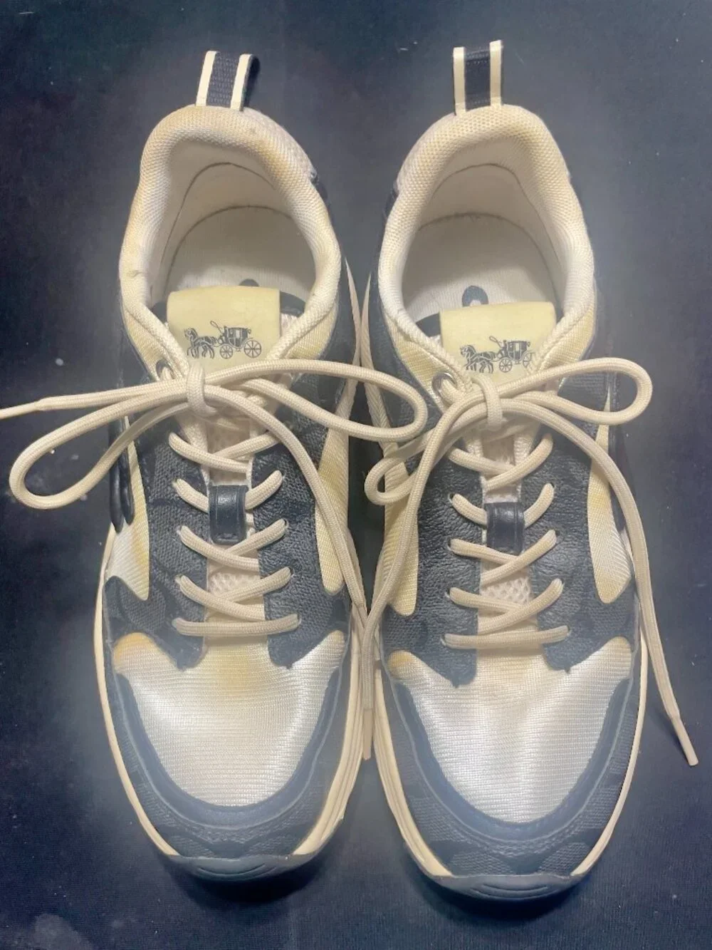 Coach | Colorblock White Blue | Lace Up Low Top Mesh Leather Athletic |Original